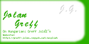 jolan greff business card